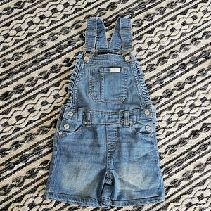 7 For All Mankind Ruffle Detail Short Overalls Size 3T